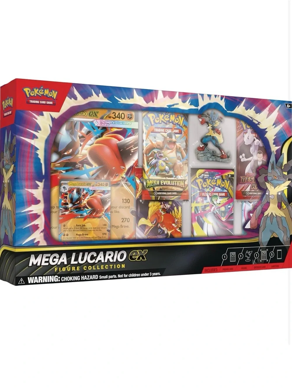 Pokemon Mega‎ Lucario-EX Trading Card Set - Blue, Red, Yellow